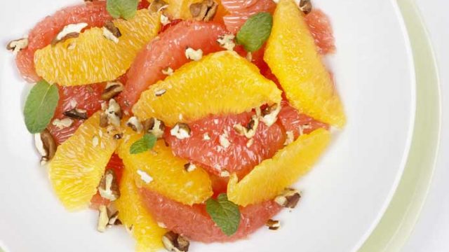 Orange and Pink Grapefruit Salad with Orange Water and Almonds